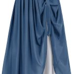 Mingyuezai Maxi Long Skirt for Women Double-Layer Vintage Victorian Renaissance Skirts